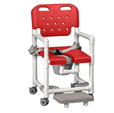 IPU Elite PVC Shower Chair Commode with Footrest and Safety Belt - Open Box - Senior.com PVC Shower Chairs