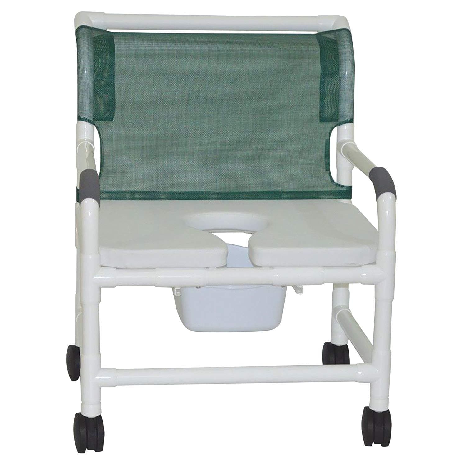 MJM International Extra Wide 26" Bariatric PVC Shower Chair with Commode Opening - Open Box - Senior.com Shower Chairs