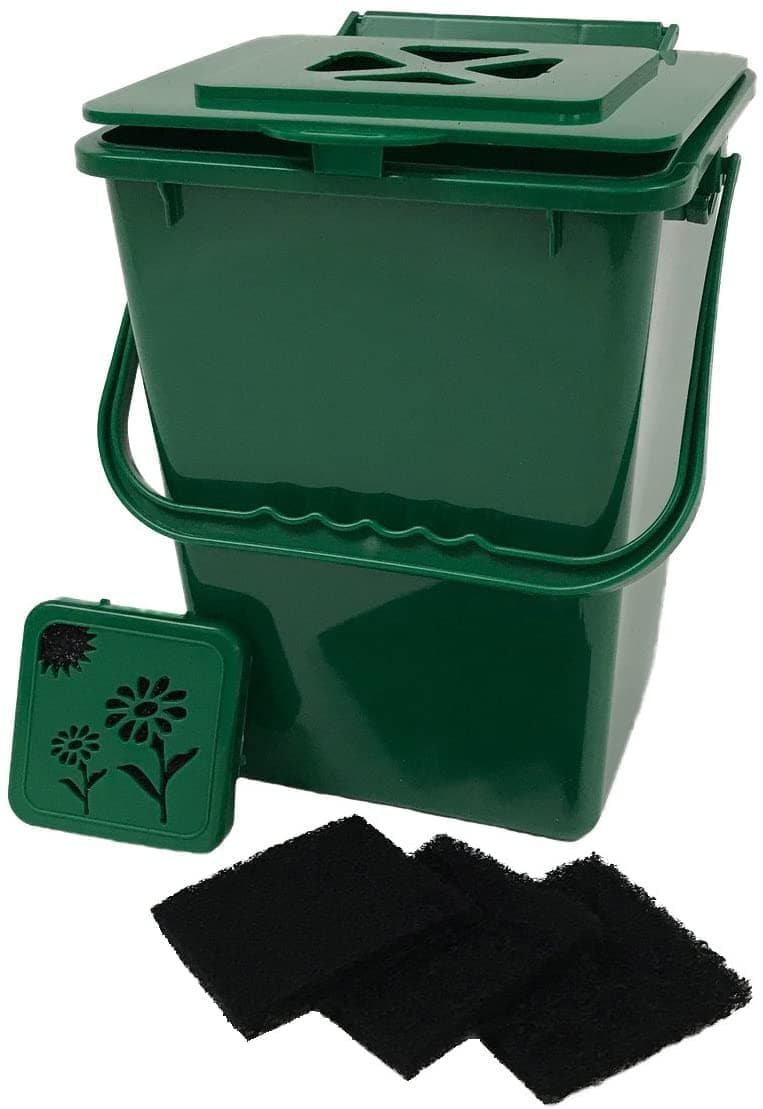 Exaco Kitchen Compost Waste Collector - 2.4 Gallon Deluxe Green - Open Box - Senior.com Waste Collectors