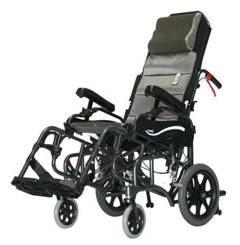 Karman Lightweight Tilt-in-Space VIP-515 Reclining Transport Wheelchair - Open Box - Senior.com Transport Chairs